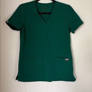 Green V-Neck Scrub Top